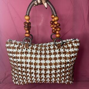 Sac à main perle et bois fait main