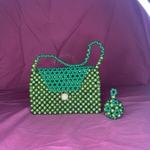 Mini Sac en perles avec portefeuille fait main